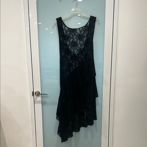 Free People Elegant Black Lace Dress. Size L.